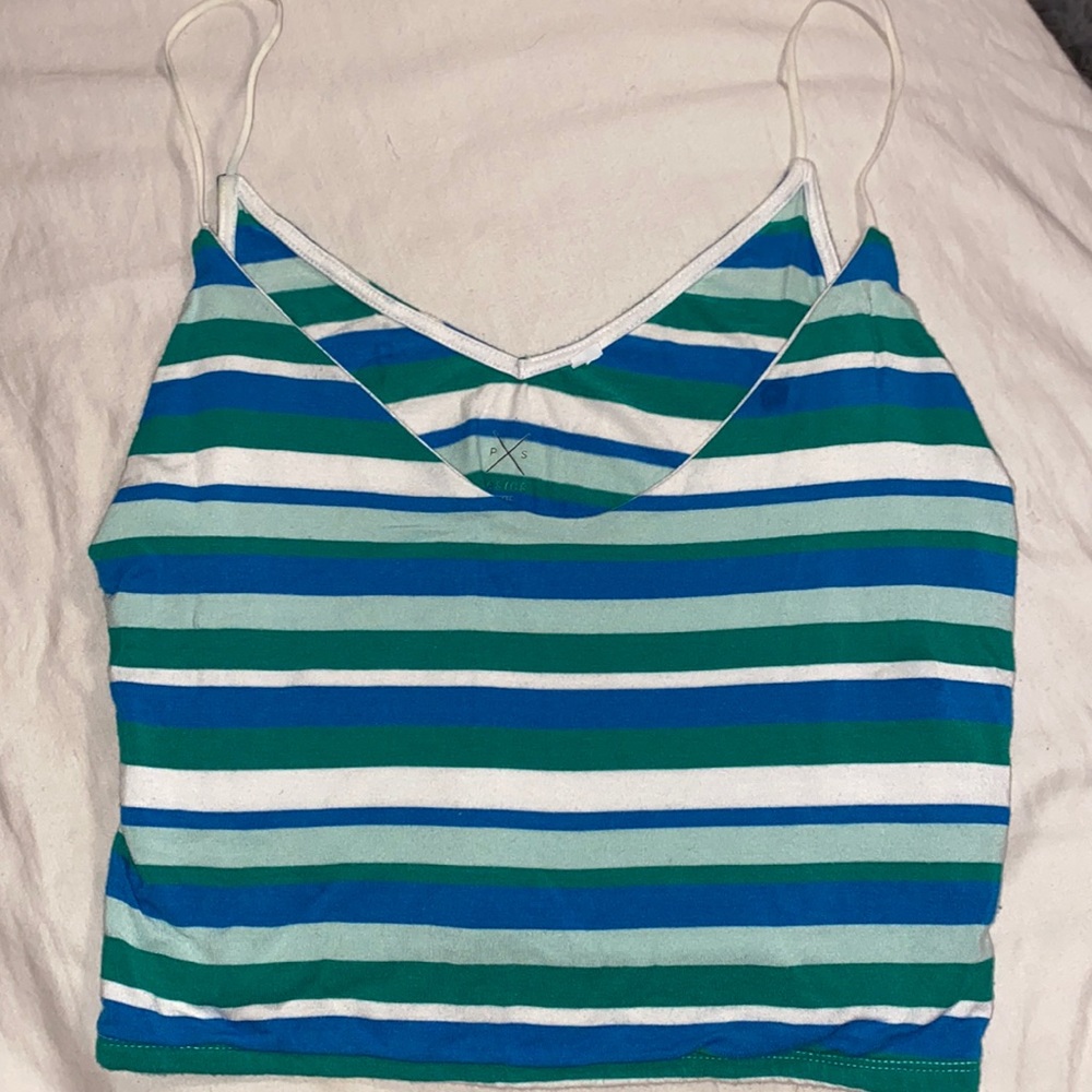 Striped cropped tank